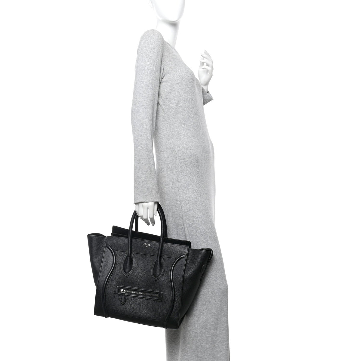 Drummed Calfskin Mini Luggage Black