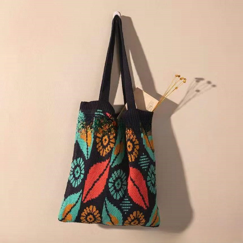 Crochet Tote Bag Casual Love Knit Bag