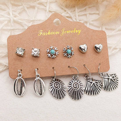 Bohemian Long Leaf Feather Earrings Set