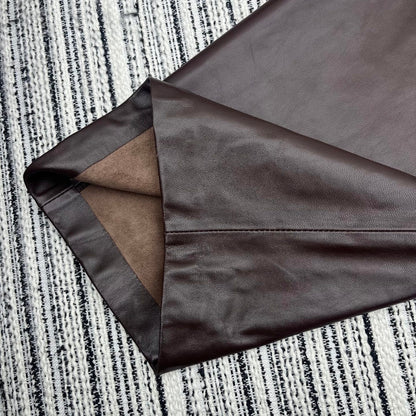 Loewe Wide-Leg Trousers Brown Nappa Leather 348562