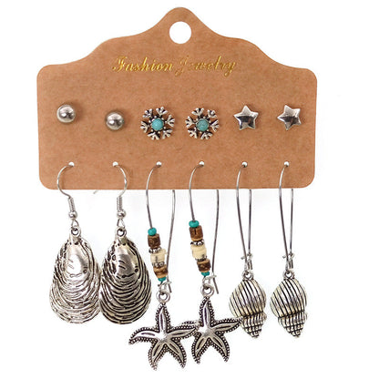 Bohemian Long Leaf Feather Earrings Set