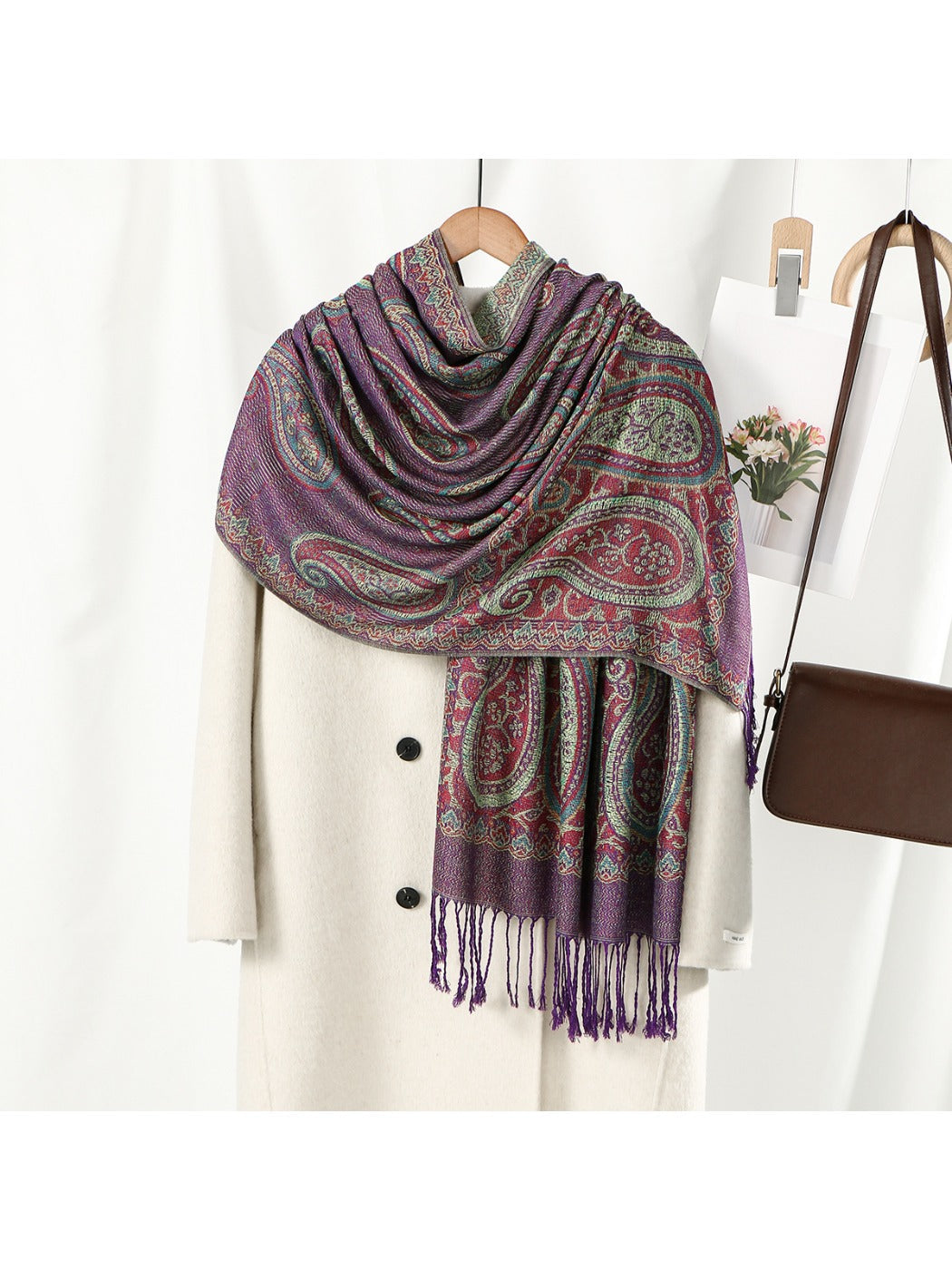 Sscarvii - Bohemian Paisley Tassel Scarf
