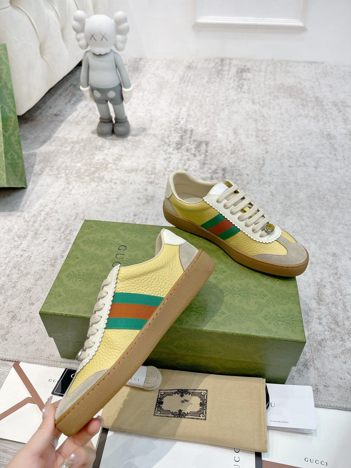 GG SNEAKERS ARDESIA YELLOW LEATHER