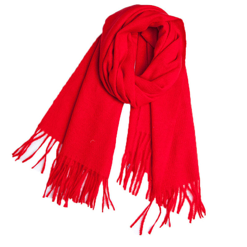 Winter Thick Warm Shawl Tassel Soft Scarf