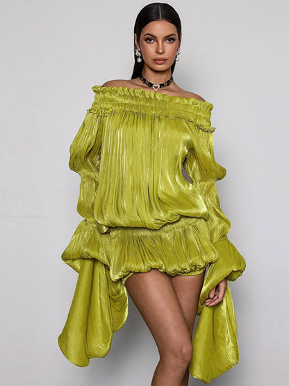 Lunara Off Shoulder Draped Mini Dress