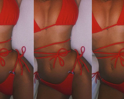 Sexy Bikini Straps Split Swimsuit Girl