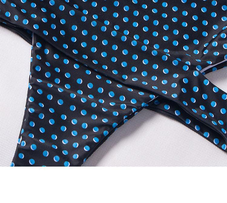 Swimwear Women'S Pop-Up Swimsuit Wave Point Retro Jumpsuit Print Bikini Smear Breast Thin Swimsuit Swimsuit Girl