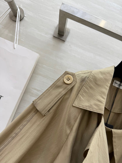 YSL 25 Windbreaker Jacket Beige Tencel