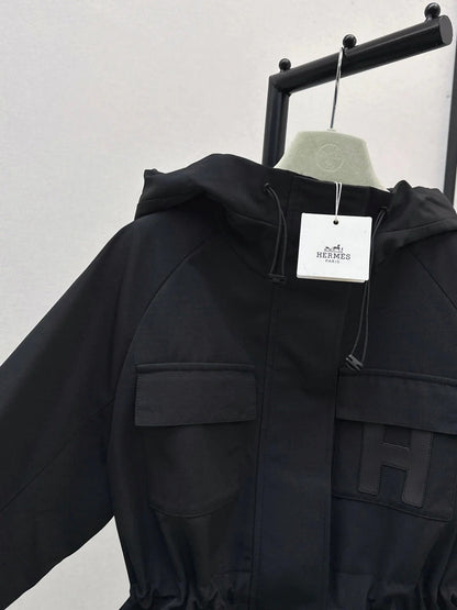 HERMES 25S HOODED TRENCH COAT 326