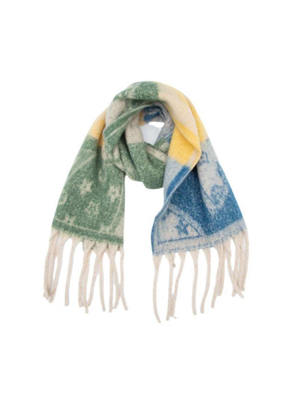 Scarvii - Winter Tassel Floral Jacquard Scarf