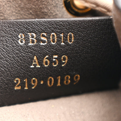 Vitello Liberty F is Fendi Bi-Color FF 1974 Embossed Mini Mon Tresor Bucket Bag Camelia Mandorlo