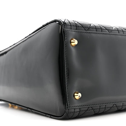 Patent Cannage Medium Lady Dior Black