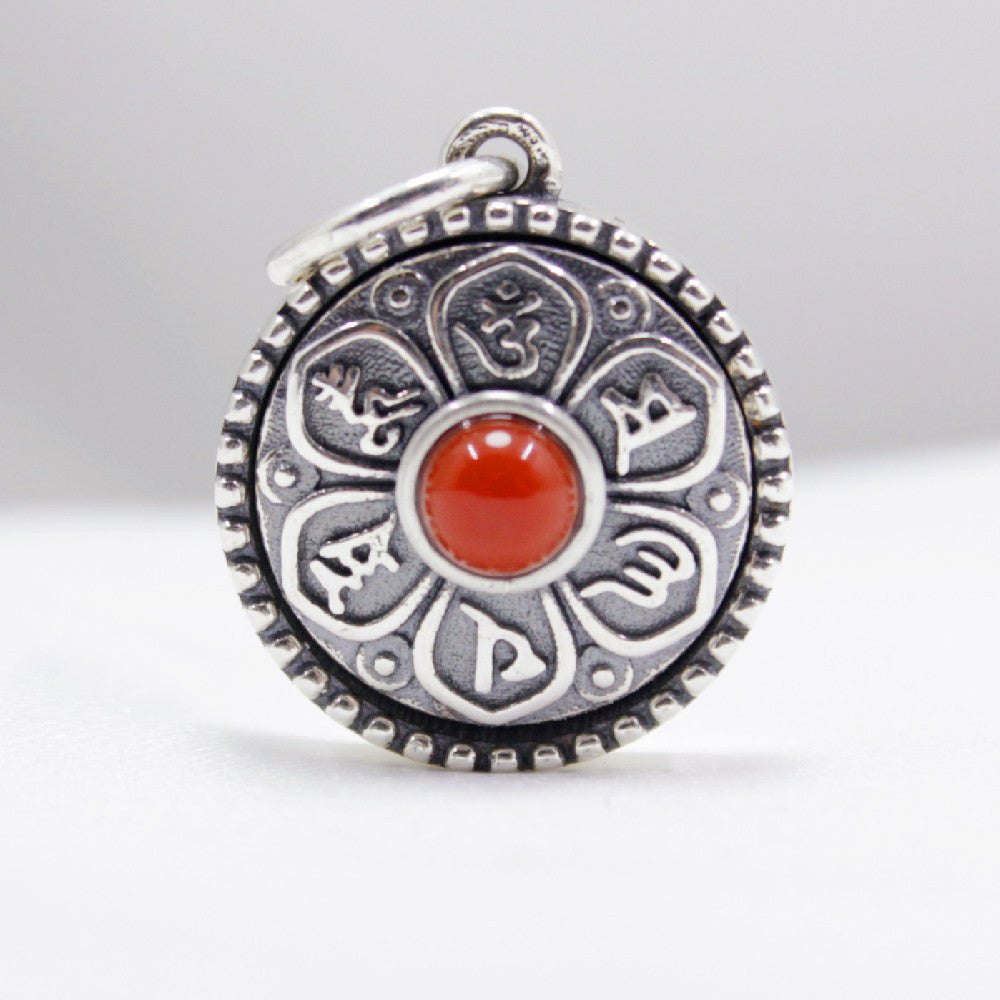Silver S925 Tibetan Six-Word True Words Small Pendant
