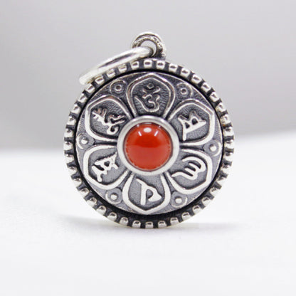 Silver S925 Tibetan Six-Word True Words Small Pendant