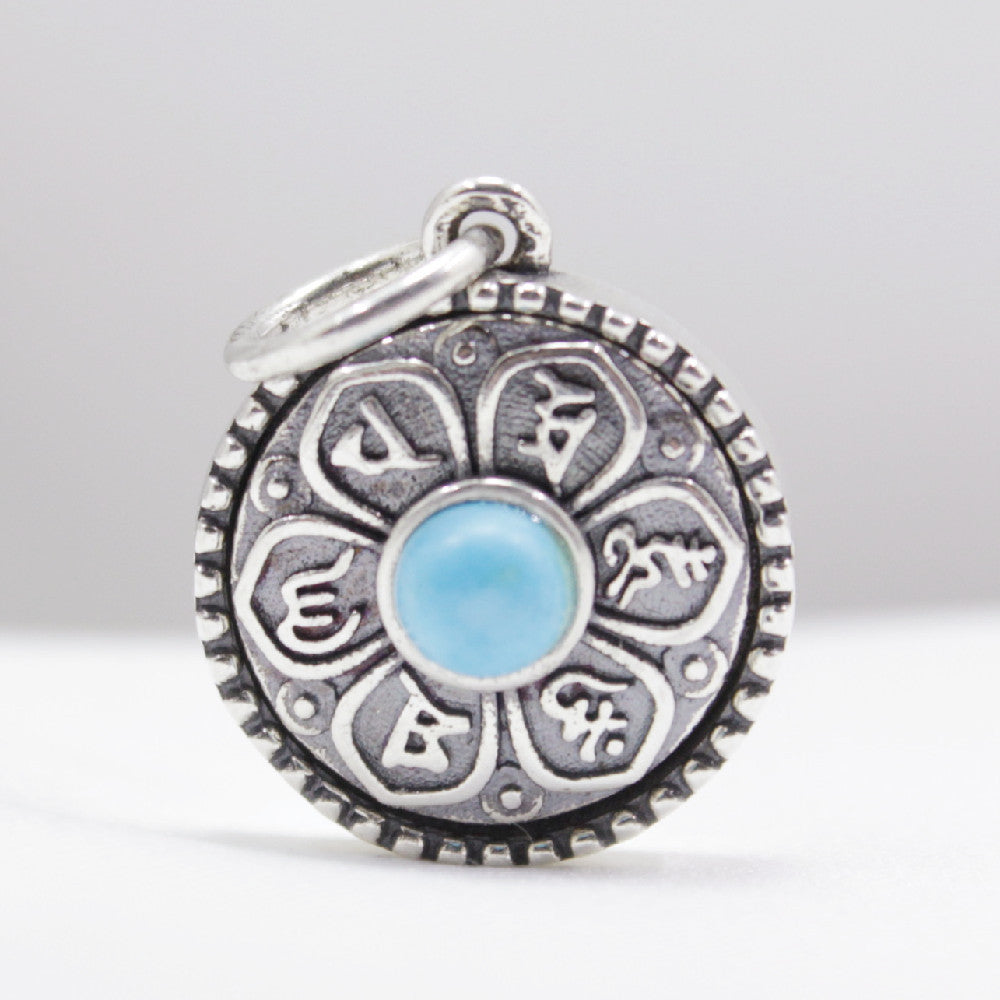 Silver S925 Tibetan Six-Word True Words Small Pendant