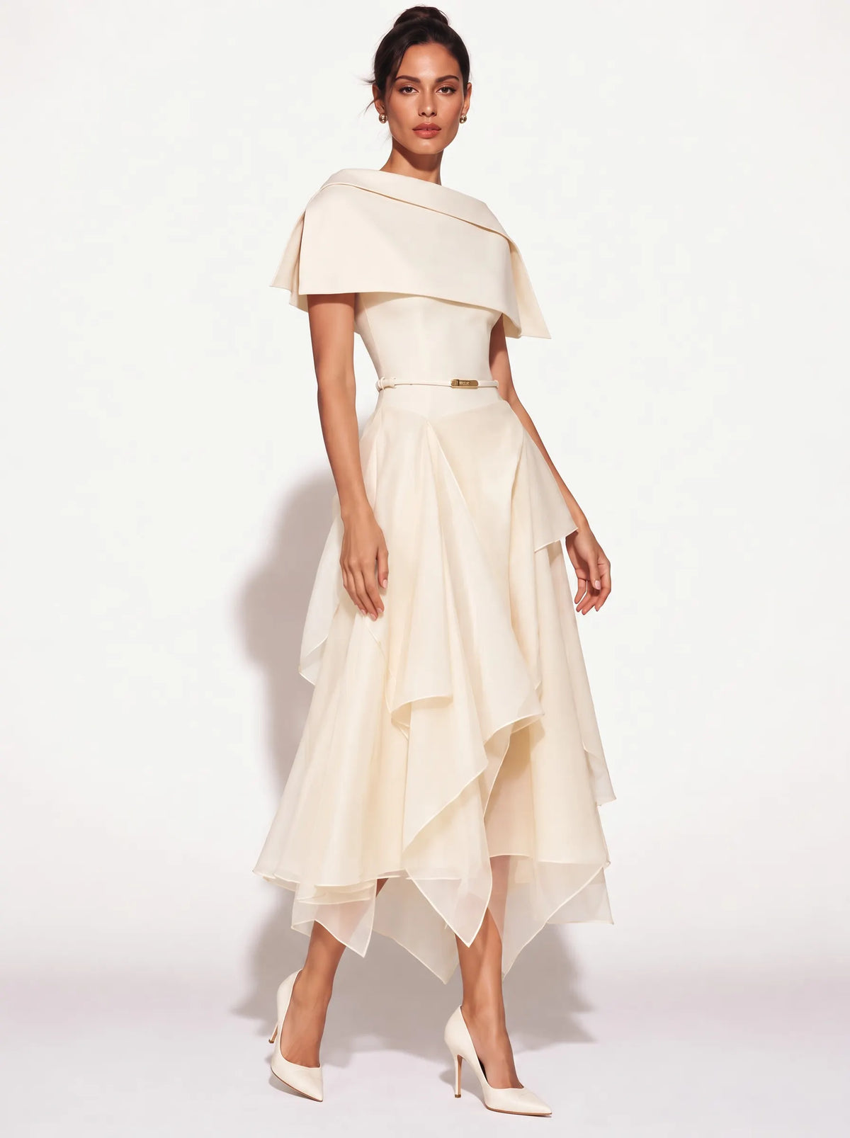 Elodie Asymmetrical Hem Midi Dress