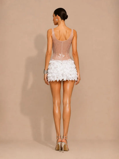 Liliana Chic Contour Sequin Petal Mini Dress