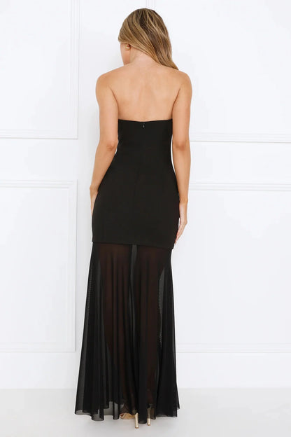 Event Extraordinaire Strapless Maxi Dress Black