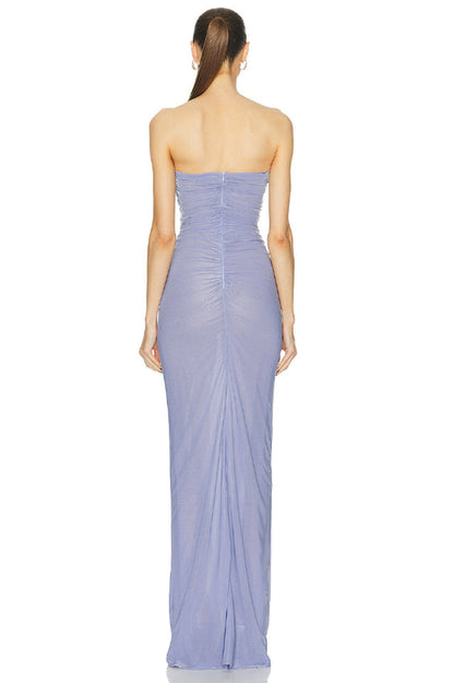 Adela Blue Strapless Cut Out Dress