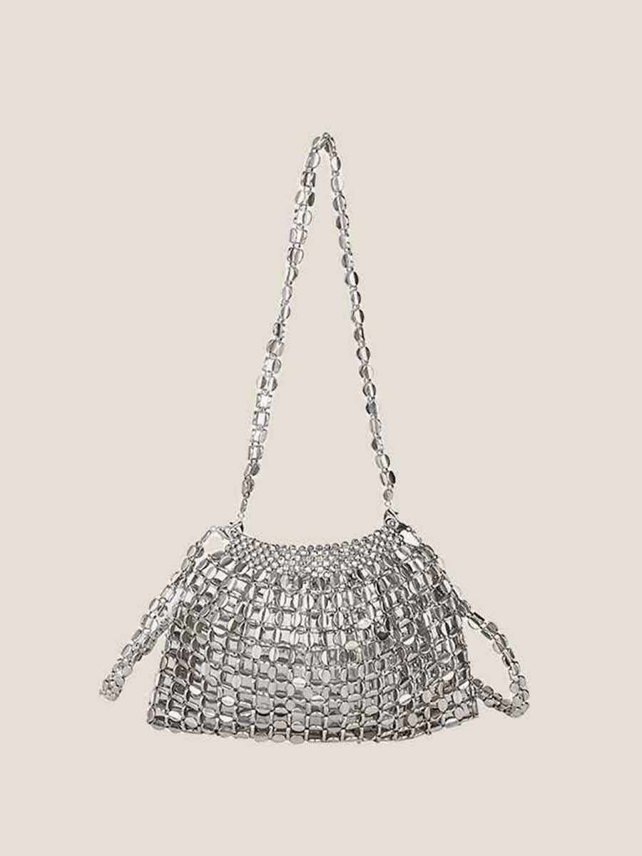 Alessandra Hollow Beaded Shoulder Bag