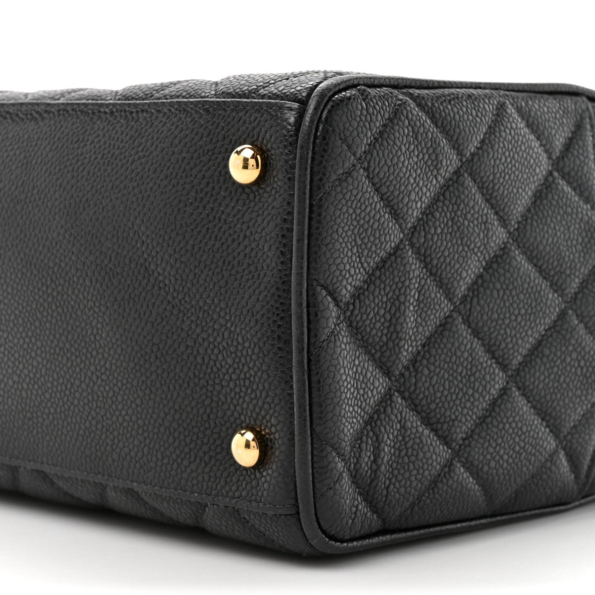 Caviar Quilted Large Bowler Black