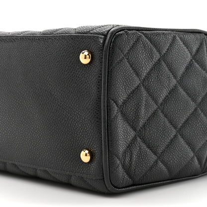 Caviar Quilted Large Bowler Black