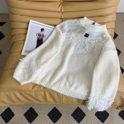 CC 26 Sweater Gray and White Wool Mesh 240318