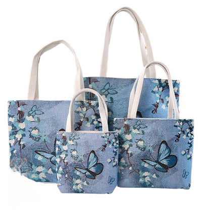 Cosbai - Blue Butterfly Tote Bag - 4 Convenient Sizes