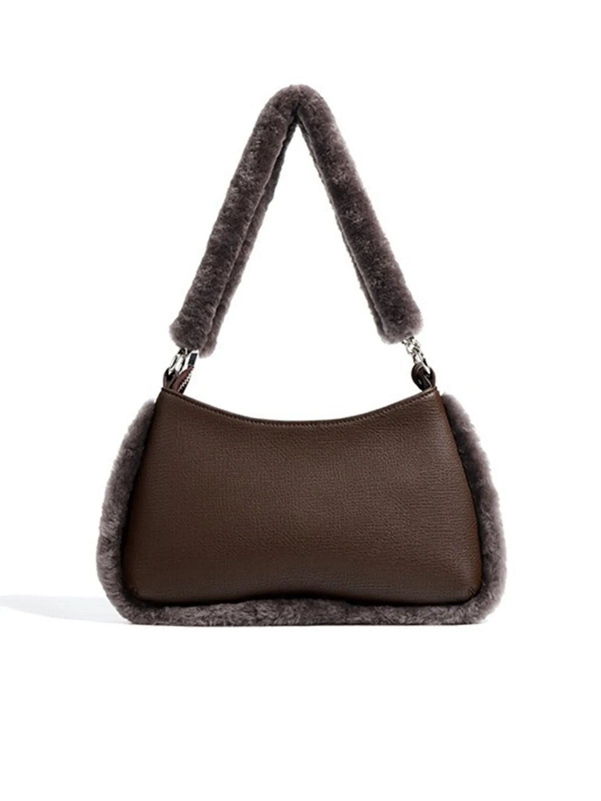 Alaina Leopard print plush trim underarm bag