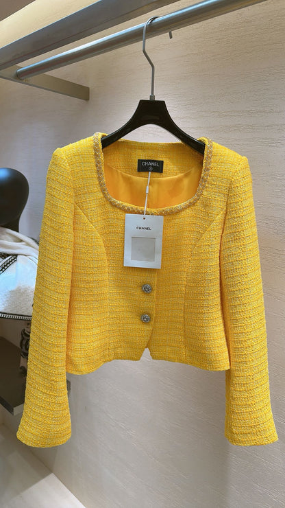 CHANEL JACKET YELLOW IN TWEED