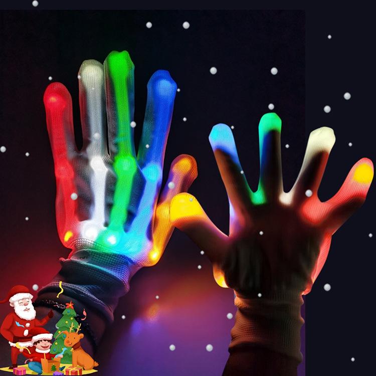 Christmas Eve Hand Bone Gloves Led Colorful Gloves