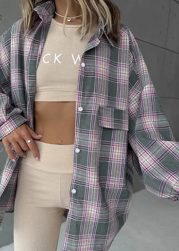 Soft Cotton Plaid Shirt Casual Colorful Design