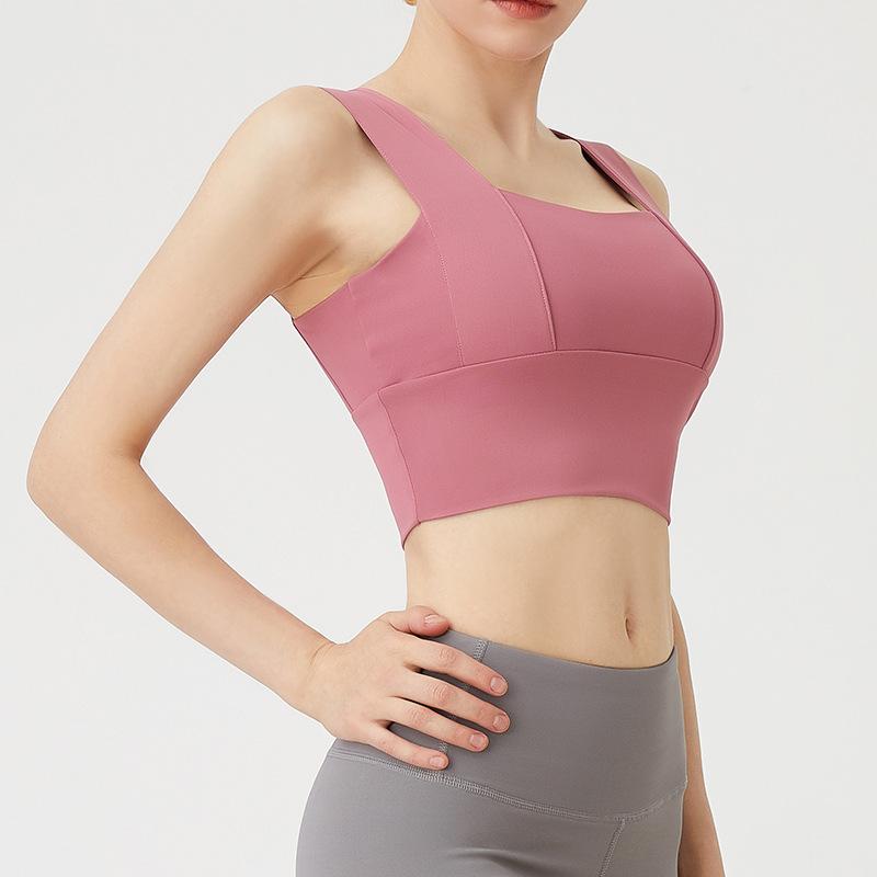 Summer New European And American Sports Underwear Yoga Back Cross Shockproof Gathered Shaping Sports Fitness Bra