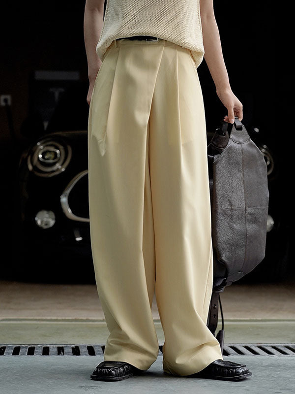 Loose Wide Leg Solid Color Casual Pants Bottoms Trousers