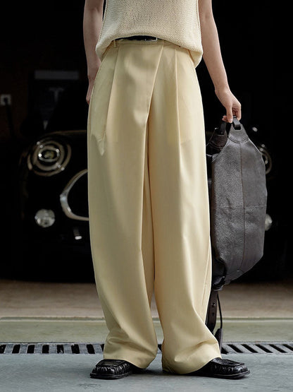 Loose Wide Leg Solid Color Casual Pants Bottoms Trousers