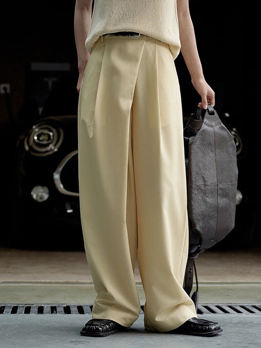 Loose Wide Leg Solid Color Casual Pants Bottoms Trousers