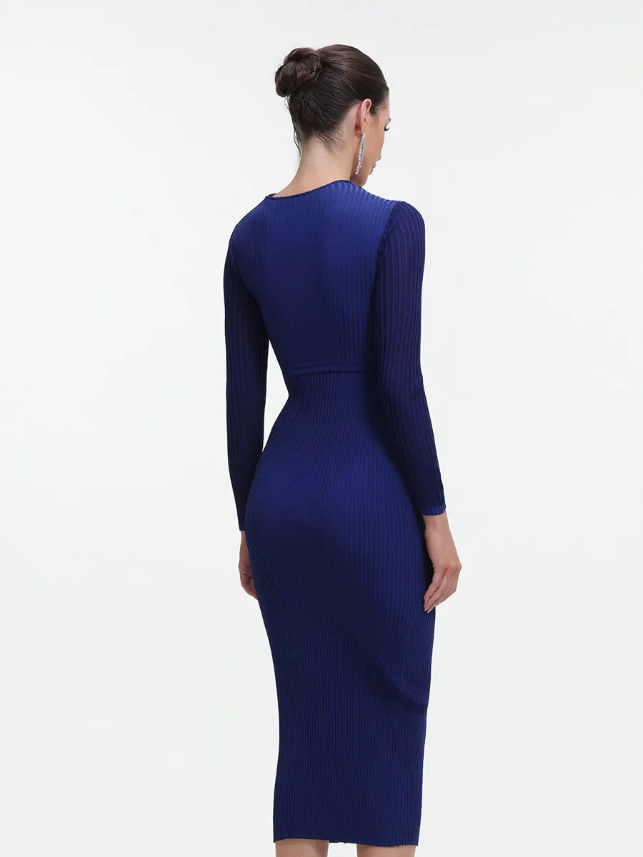 Esperanza Long Sleeve Cutout Knit Maxi Dress