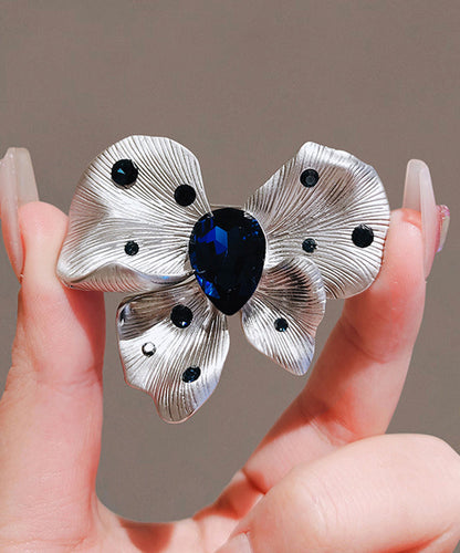 Chic Blue Alloy Crystal Butterfly Hairpin