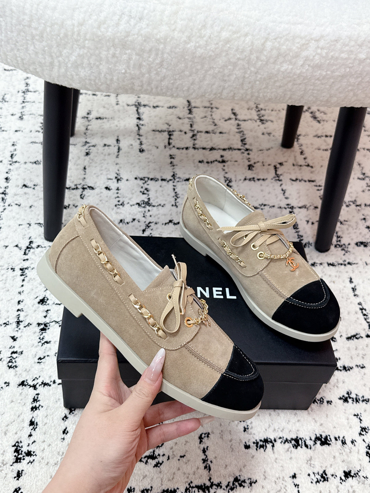 CC Cruise 25/26 Moccasins Black Light Taupe Suede