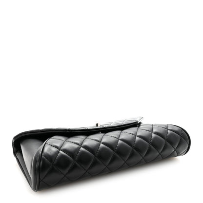 Lambskin Quilted Fold Up Again Clutch Black