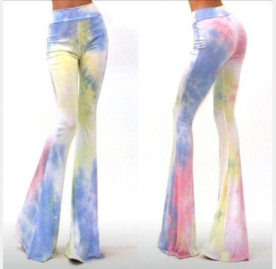 New Tie-Dye Print Fashion Slim Flared Pants