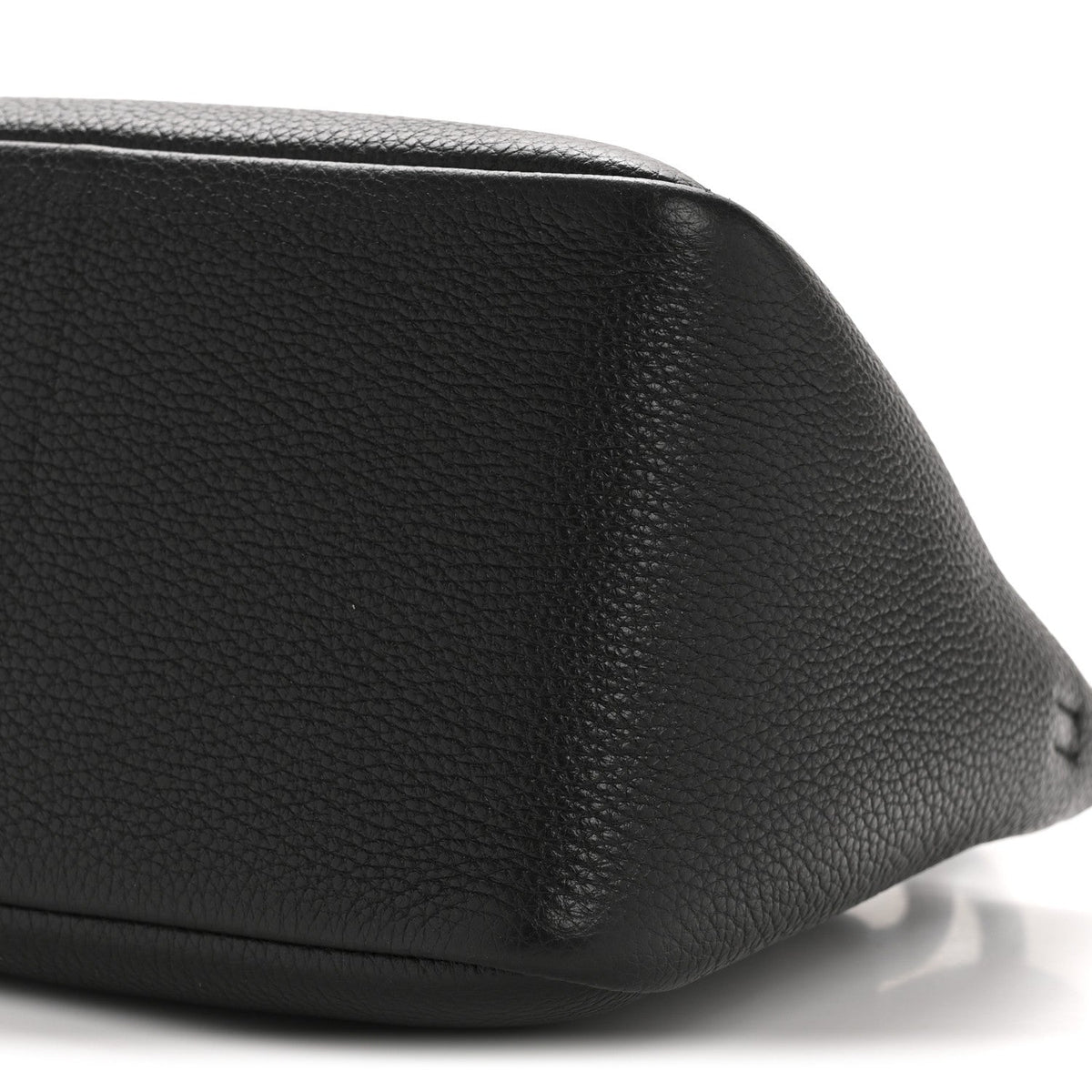 Vitello Daino Soft Small Zippered Top Handle Bag Black