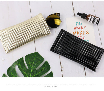 Trendy Protable  PU Leather Eyeglasses Pouch