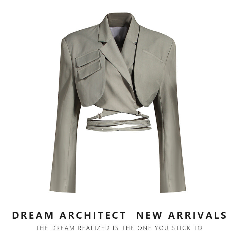 Women'S Asymmetrical Mini Skirt Suit Set Trendy Polyester