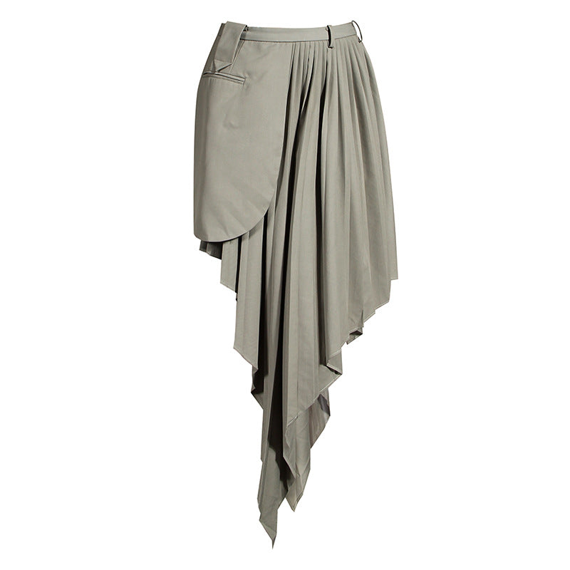 Women'S Asymmetrical Mini Skirt Suit Set Trendy Polyester