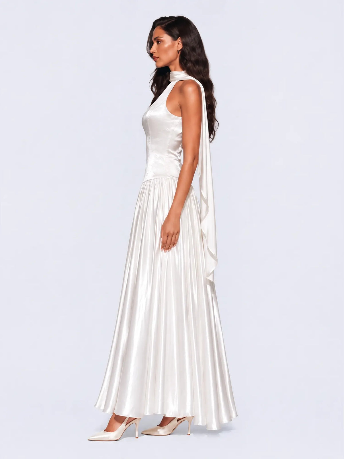 Gianna Lustrous Off-Shoulder Maxi Dress