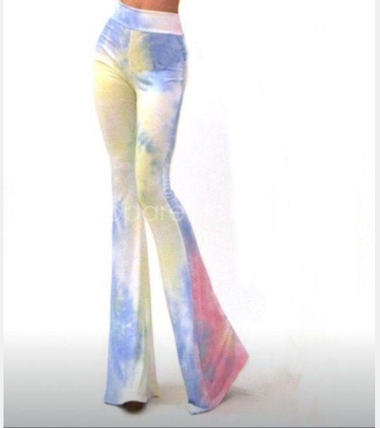 New Tie-Dye Print Fashion Slim Flared Pants