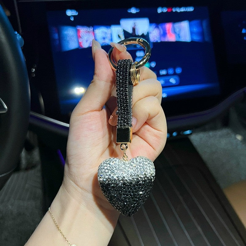 Full Diamond Heart Keychain Pendant