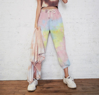 New Women'S Tie-Dye Casual Sweatshirt Sports Trousers