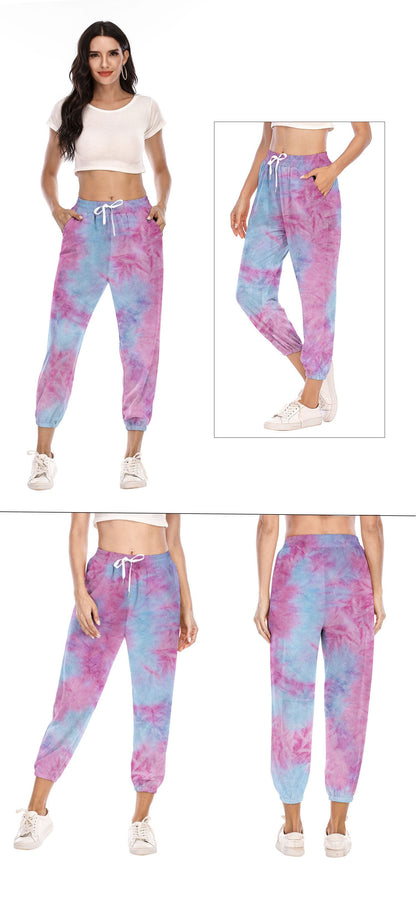 New Women'S Tie-Dye Casual Sweatshirt Sports Trousers